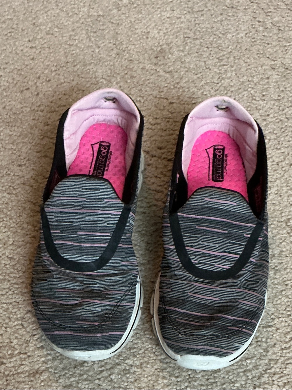 Skechers Women's Slip-On Athletic Sneakers in Black and Pink